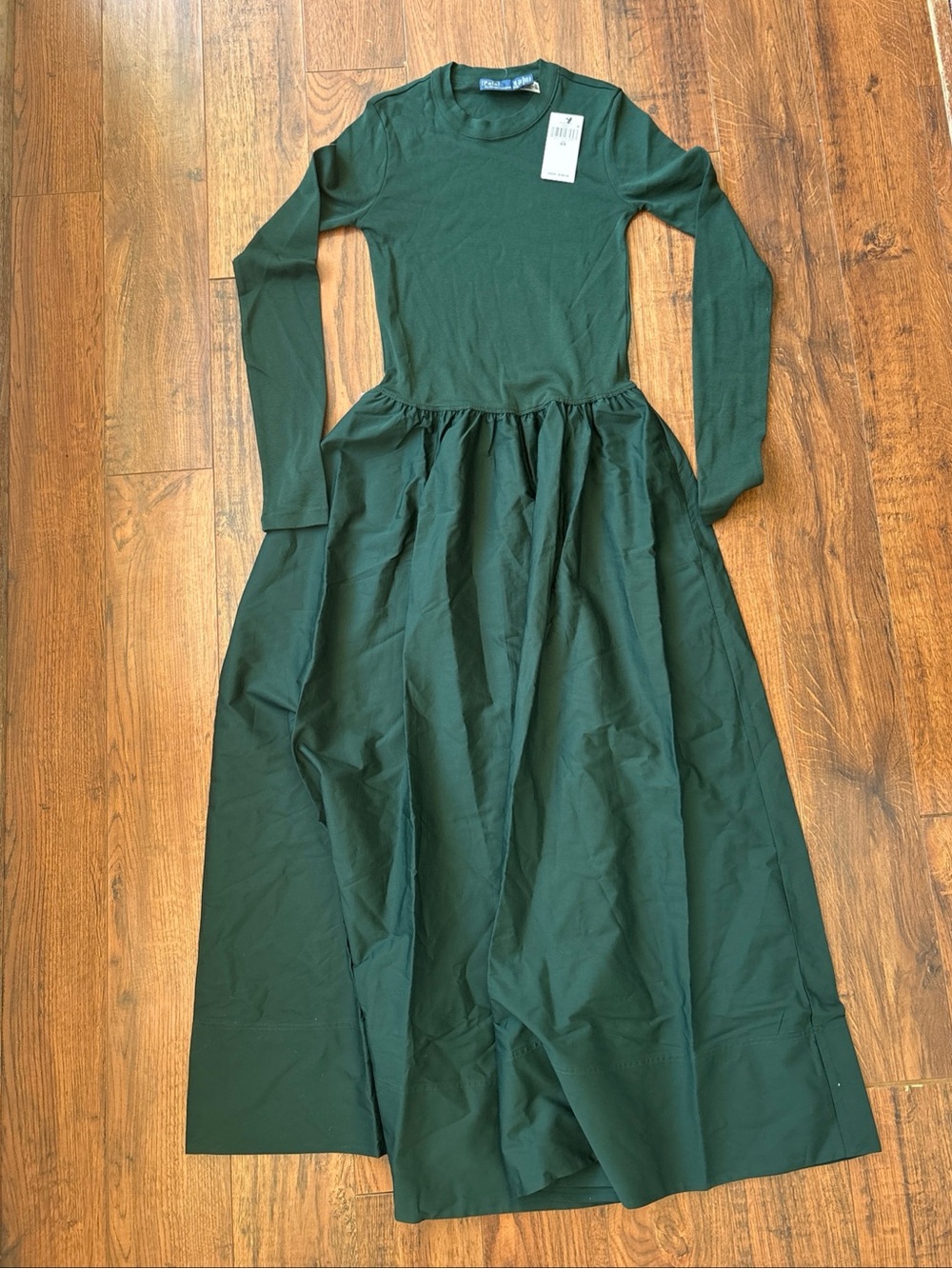 Polo by Ralph Lauren Dark Forest Green Long-Sleeve Maxi Dress